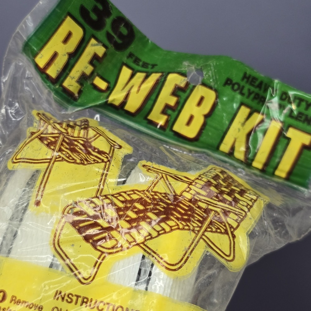 Vintage Re-Web Kit Lawn Chair Webbing 39 Feet Covers Full Size Chair - Picture 5 of 6
